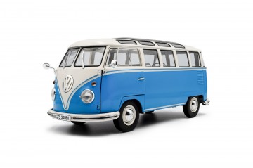 Volkswagen t1 samba blue white 1962 01